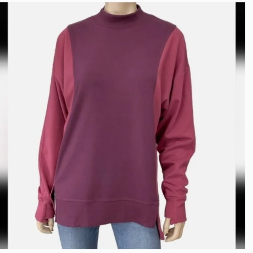 Athleta Color Block Oversized Sweatshirt w/ Thumb Holes (1200)